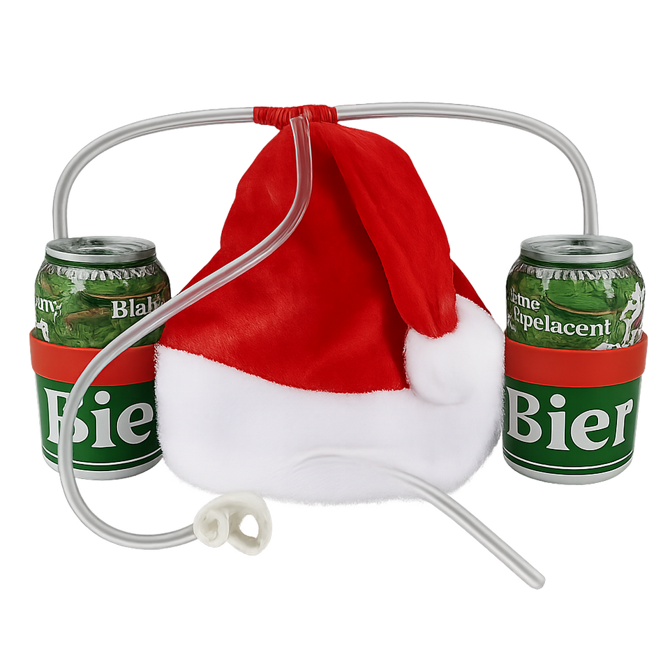 Kerstmuts met drankhouder en rietje